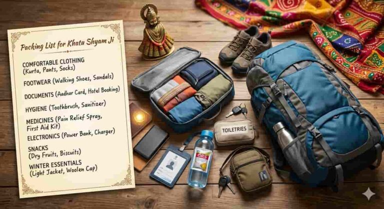 खाटू श्याम जी की यात्रा के लिए पैकिंग लिस्ट: इन 10 जरूरी चीजों को न भूलें