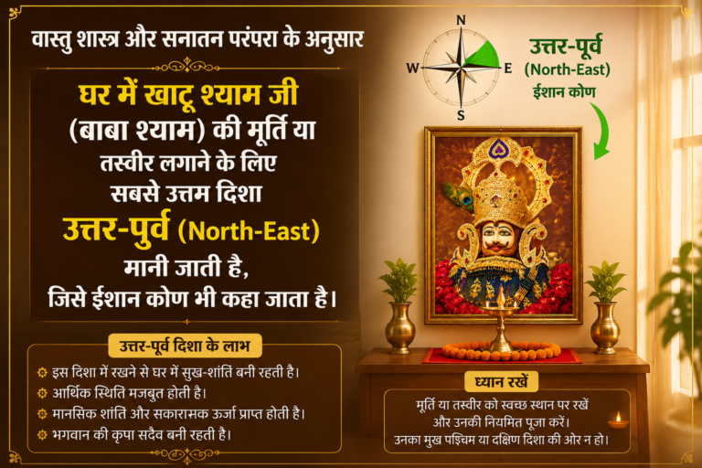 घर में खाटू श्याम जी की फोटो कहाँ लगाएं? जानिए सही दिशा और वास्तु नियम