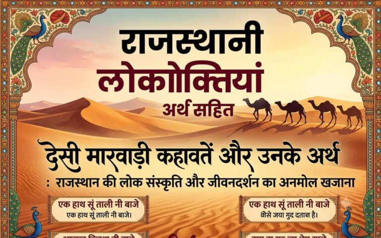 देसी मारवाड़ी कहावतें और उनके अर्थ: राजस्थान की लोक संस्कृति और जीवनदर्शन का अनमोल खजाना