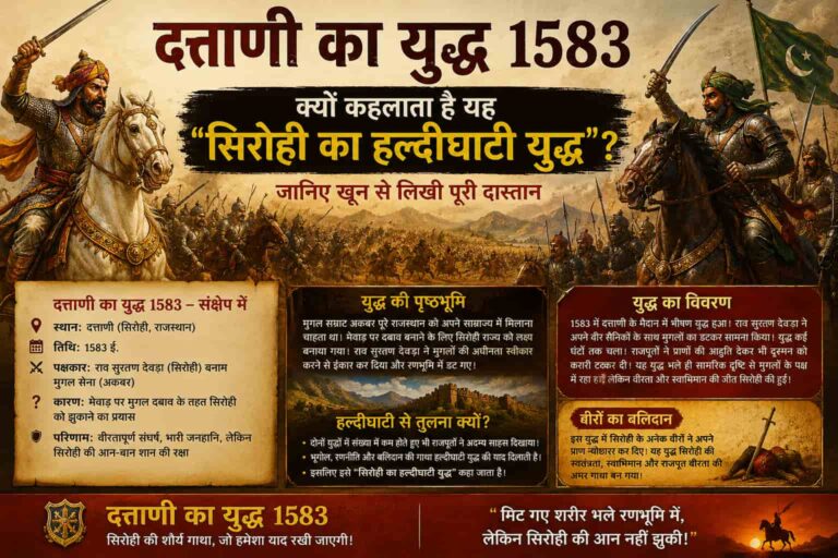 दत्ताणी का युद्ध 1583: क्यों कहलाता है यह “सिरोही का हल्दीघाटी युद्ध”? जानिए खून से लिखी पूरी दास्तान
