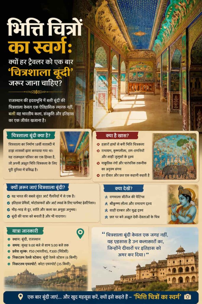 भित्ति चित्रों का स्वर्ग: चित्रशाला बूंदी (Chitrashala Bundi) संपूर्ण इतिहास, वास्तुकला और ट्रैवल गाइड