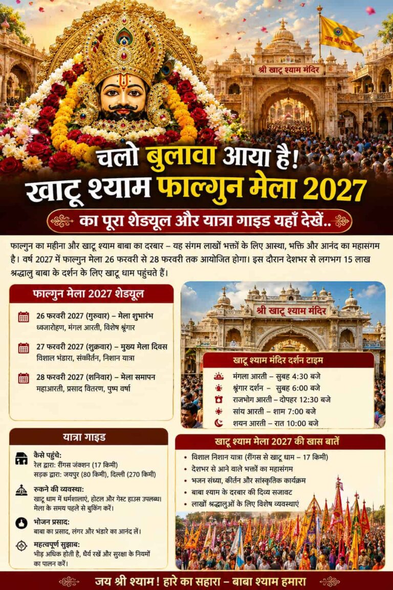 खाटू श्याम फाल्गुन मेला 2027: जानें सही तारीखें, मेला शेड्यूल और दर्शन का समय