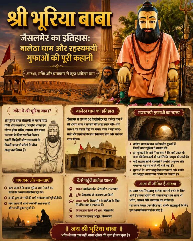 श्री भूरिया बाबा जैसलमेर का इतिहास: बालेठा धाम और रहस्यमयी गुफाओं की पूरी कहानी