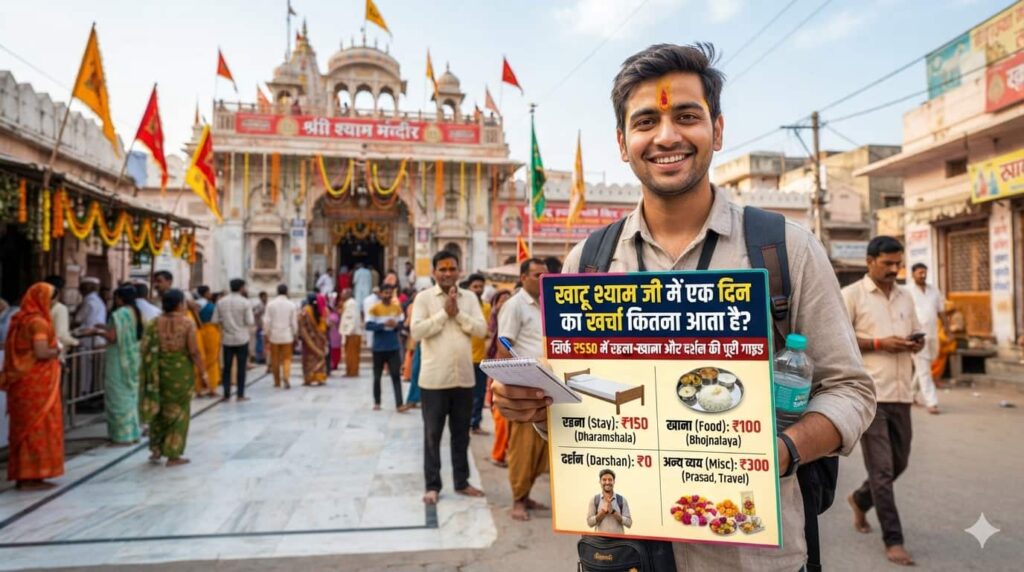 “खाटू श्याम जी में एक दिन का खर्चा कितना आता है? सिर्फ ₹550 में रहना-खाना और दर्शन की पूरी गाइड”