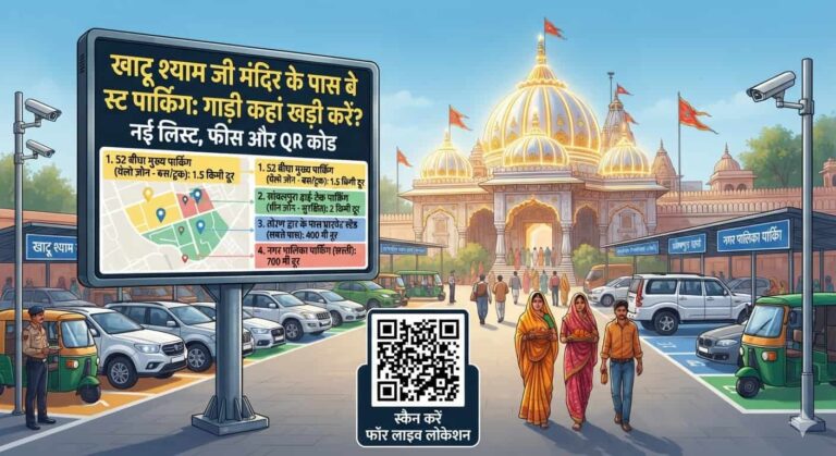 खाटू श्याम जी मंदिर के पास बेस्ट और सुरक्षित कार पार्किंग एरिया जो यात्रा को आसान कर दे