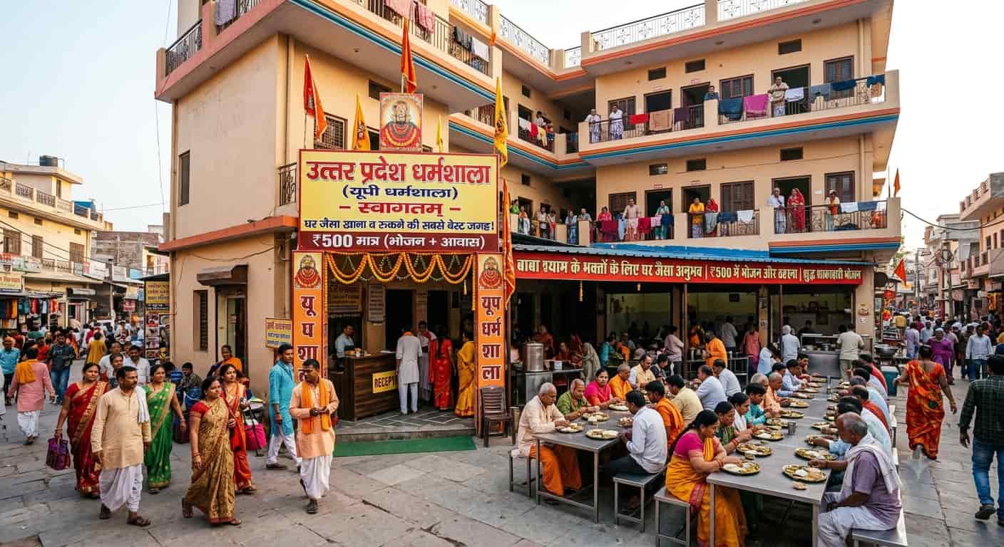खाटू श्याम जी में यूपी  धर्मशाला: ₹500 में घर जैसा खाना और रुकने की सबसे बेस्ट जगह!