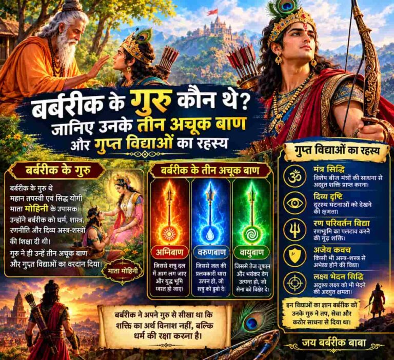 बर्बरीक के गुरु कौन थे? जानिए उनके तीन अचूक बाण और गुप्त विद्याओं का रहस्य